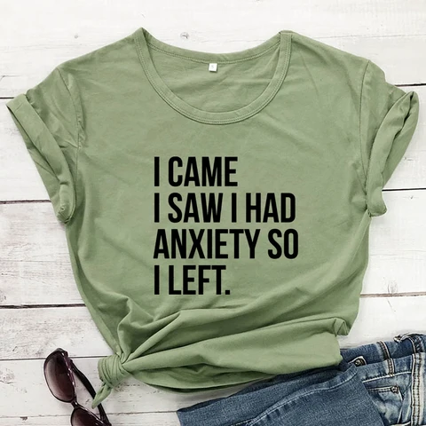 Я пришел, я увидел, что я беспокоился, так что я оставил футболку, забавная футболка с отворотом, Милая женская хипстерская футболка из карантина, Топ