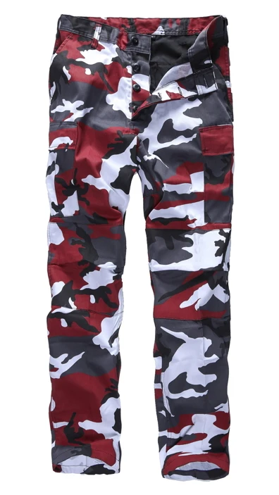 Red Camo Мужские военные армейские БДУ брюки рабочие повседневные камуфляжные модные брюки карго - Цвет: Red Camo