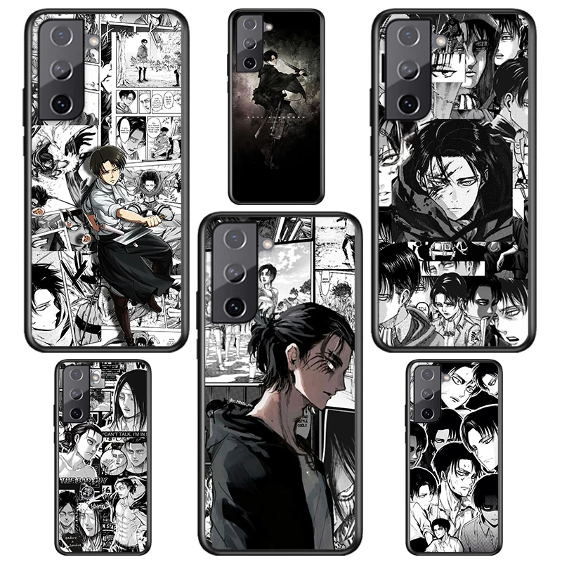 

Anime Attack On Titan Cute For Samsung S22 S21 S20 FE Ultra Pro Lite S10 5G S10E S9 S8 S7 S6 Edge Plus Black Phone Case