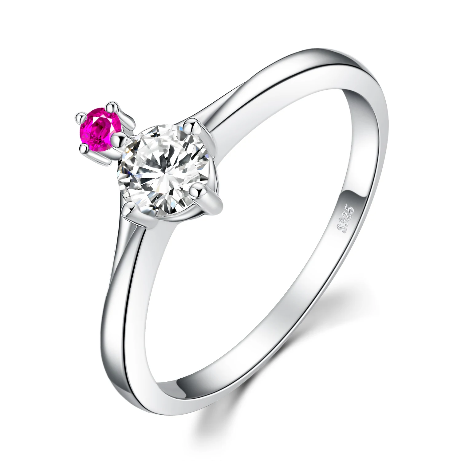 JewelryPalace Бесконечная любовь 0.7ct кубического циркония создан розовый сапфир Обещание Свадебные Обручение кольцо стерлингового серебра 925