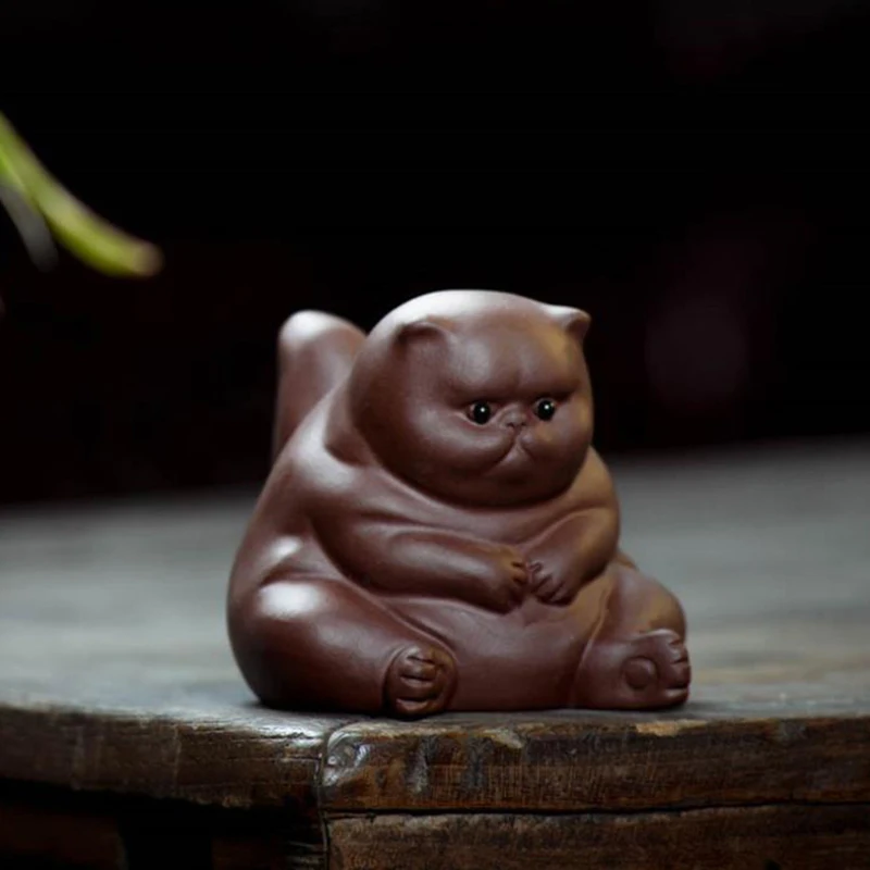 1 шт. керамические фигурки кошек из пурпурной глины |