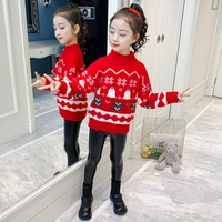 girls sweater babys coat outwear 2021 vintage thicken warm winter autumn knitting pullover christmas gift childrens clothing