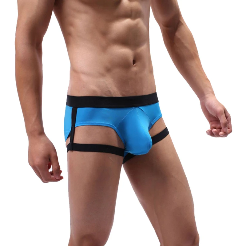 

New Sexy Ice Silk Summer Gay Man Breifs Fashion Personality Solid Low Waist Transparent High Elasticity Tight Male Underwear