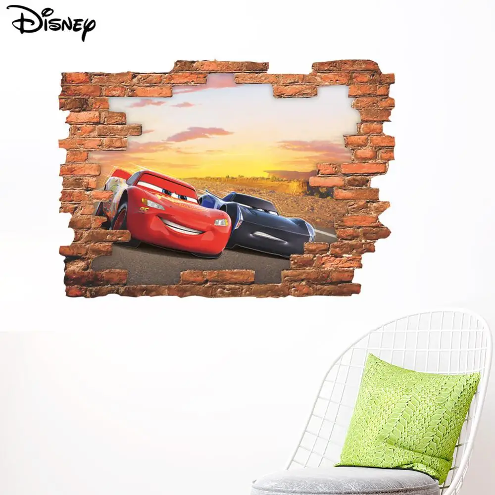Дисней автомобиль стикер мультяшка аниме сломанные стены снимающиеся наклейки