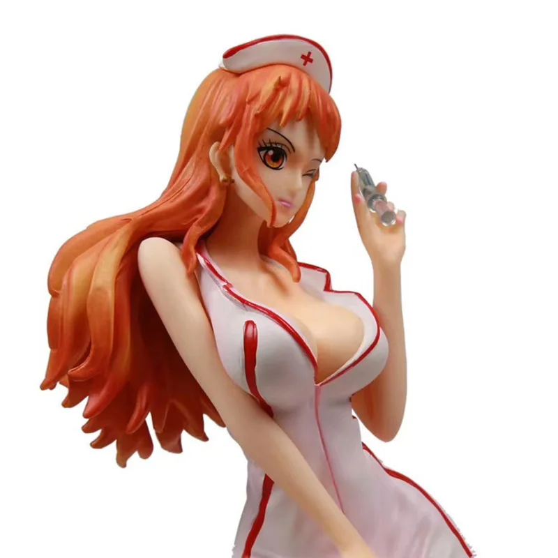 

Hot Anime One Piece Nami Figure PVC Action Anime Collection GK Nurse Nami Model Toys For Childrens Gift One Piece Figure 33CM