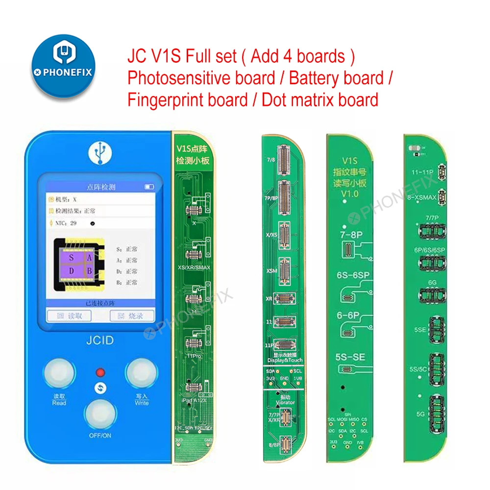 Программатор JC V1S 5 в 1 для iPhone 7- 12Pro MAX экран/код аккумулятора/сканер отпечатка