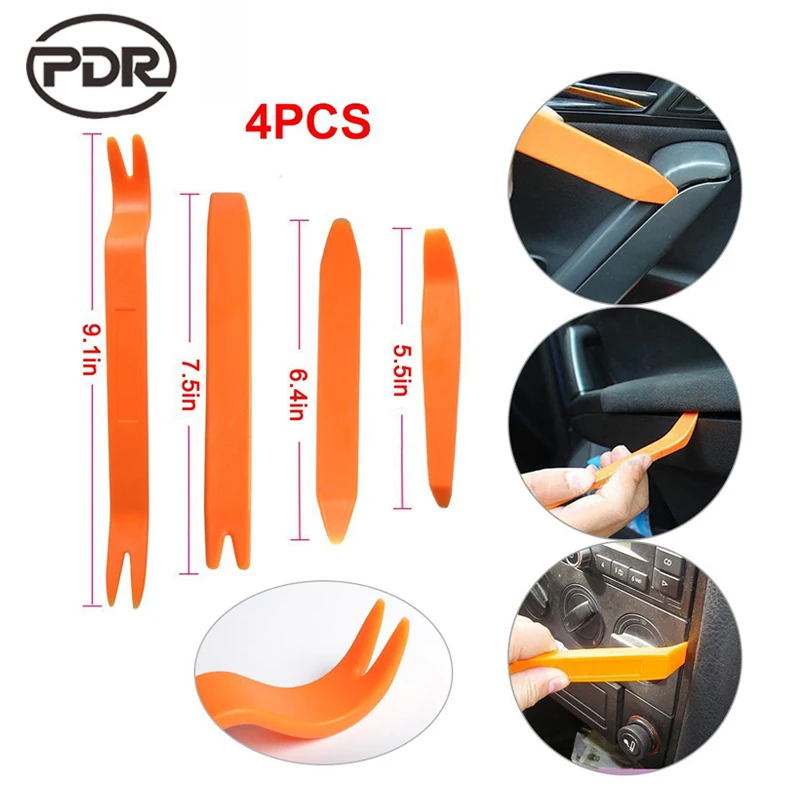 

PDR 4pcs Car Dash Automobile Nail Puller Radio Audio Panel Door Clip Trim Removal Repair Pry Hand Tools