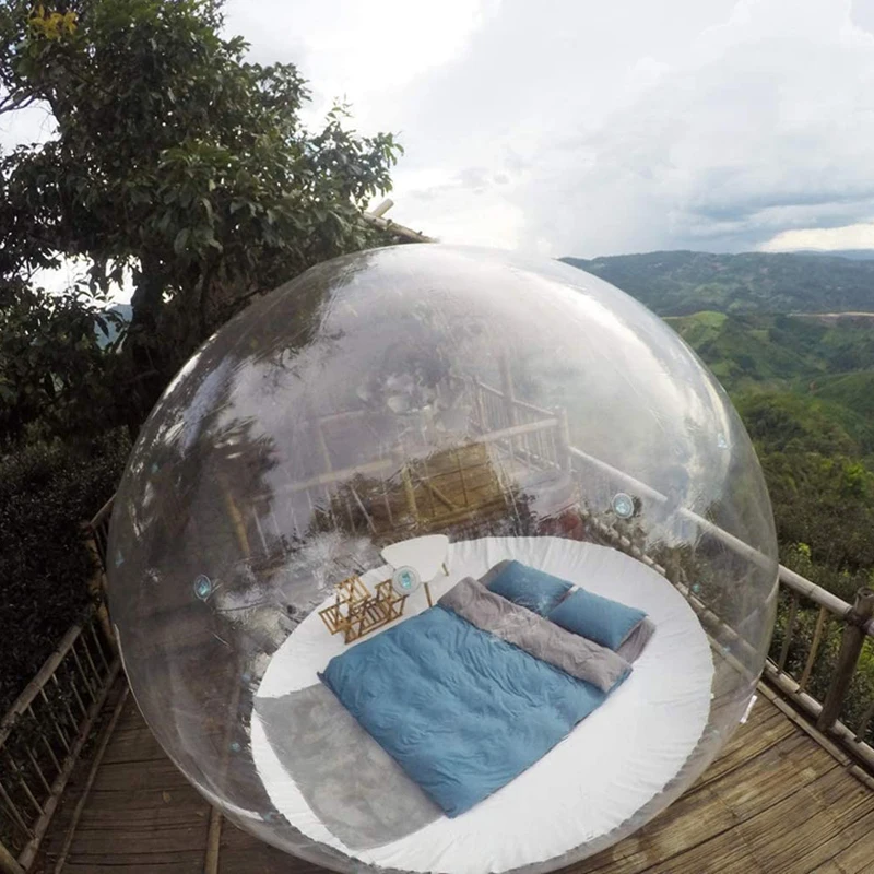 Надувная палатка Igloo прозрачный купол 360 ° с воздуходувкой демонстрация