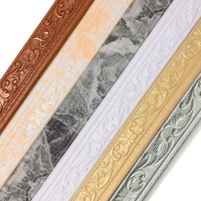 

Self-Adhesive 3D Stereo Foam Wall Sticker Waist Line Edge Banding Background Frame Anti-Collision Waterproof Skirting Decro