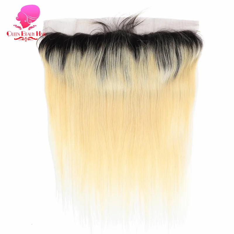 QUEEN BEAUTY Remy бразильские прямые волосы 13X4 1B 613 темные корни Омбре светлые кружева