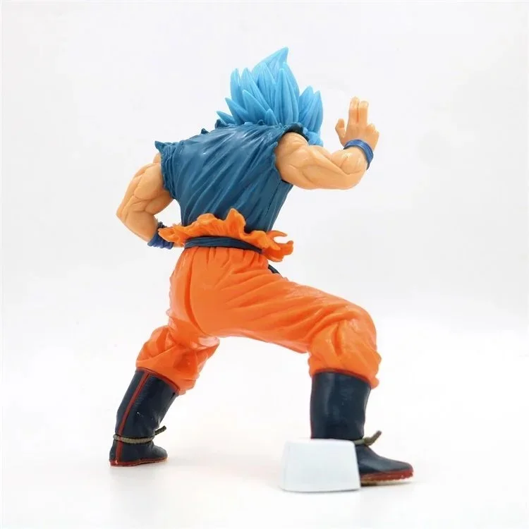 Anime 21CM Dragon Ball 20th anniversary Super Saiyan God Son Goku Blue Hair PVC Action Figure Model Toys Gift | Игрушки и хобби