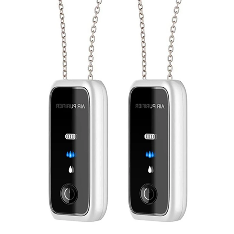 

2 Pcs Hanging Neck Air Purifier Personal Wearable Mini Portable 120 Million Negative Ion Car Air Purifier