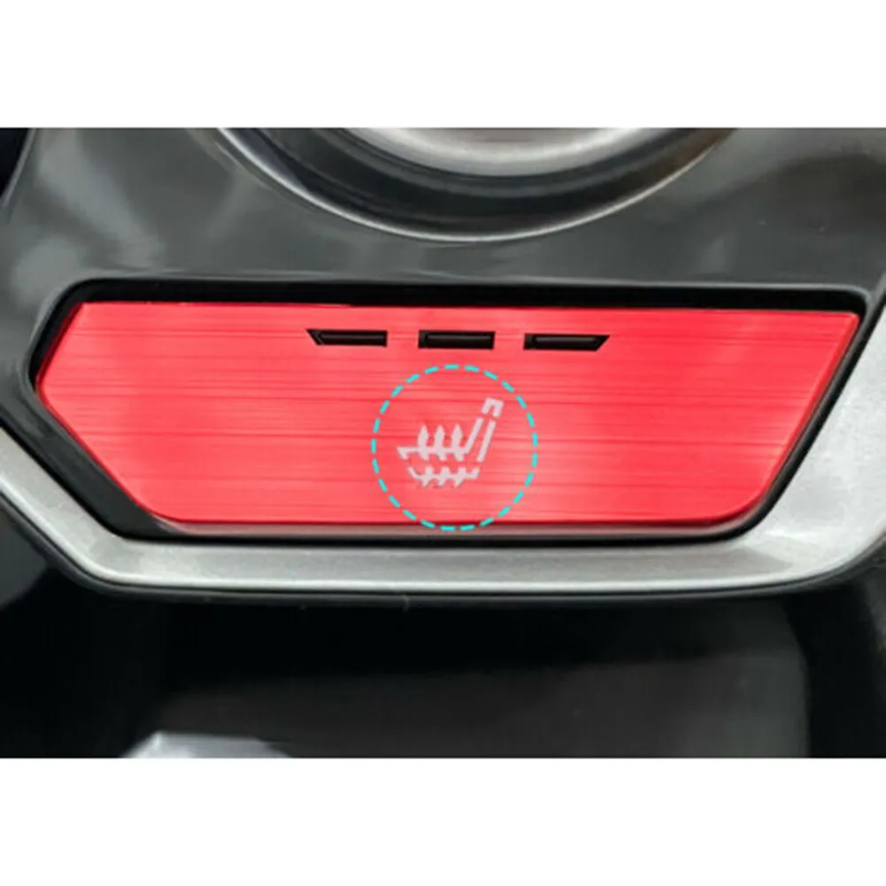 

Red Button Cover Trim Accessories Aluminum Central Console For Honda CR-V 2017-2021 GL