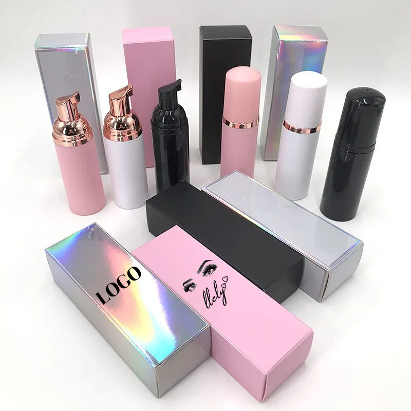 Бумажная коробка с логотипом на заказ для наращивания ресниц шампуня пены чистки