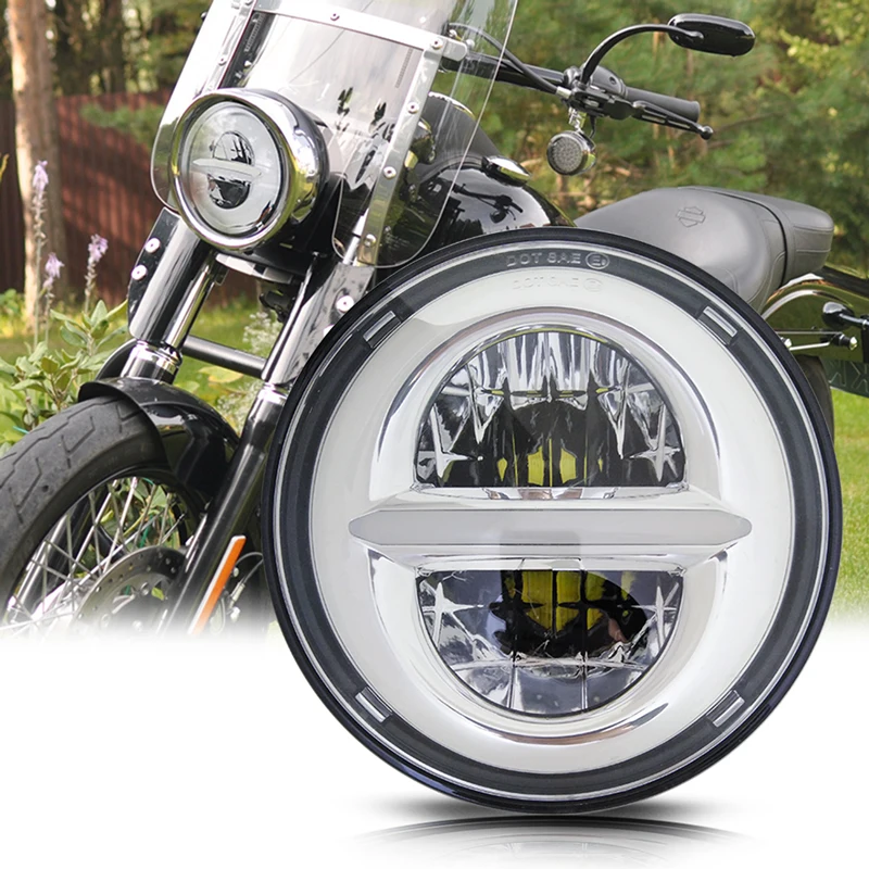 

5.75" 5 3/4 LED Motorcycle Headlight Black For Harley Sportster 1200 XL1200L Custom XL1200C 883 XL883 883L XL883R 48