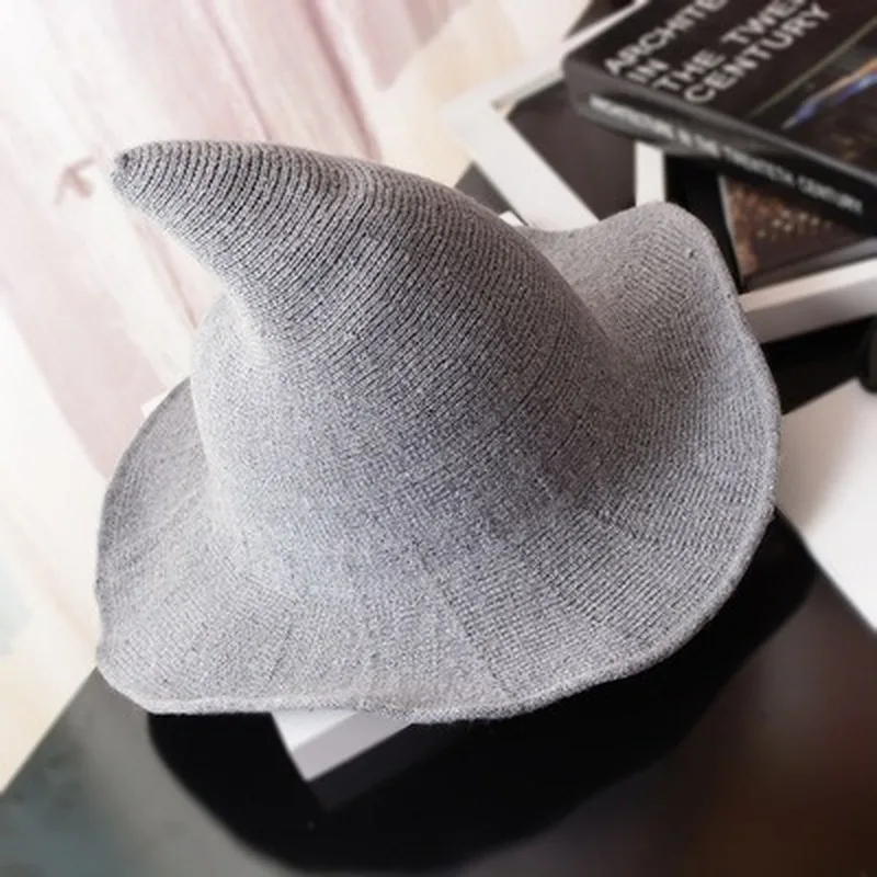 1 Piece Modern Witch Hat Halloween Women Lady Wool Fashion Sheep Wool Hat for Halloween Party Festival Party Hat witch hat