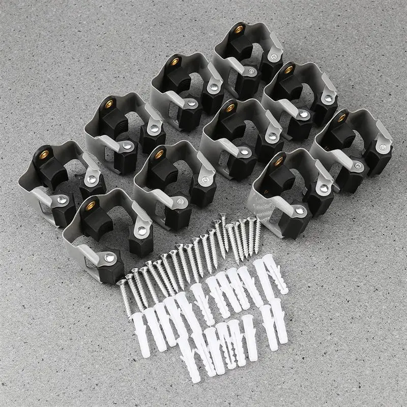 

10PCS Broom Hanger Mop and Broom Holder Broom Organizer Grip Clips Wall Mounted Garden Storage Rack with Screws Bathroom Hooks