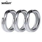 Рыболовные разрезные кольца для кривошипа, серебристые, нержавеющая сталь 0 #-12 #, двойная петля, инструмент для открывания карпа, рыболовные аксессуары, 30 шт.