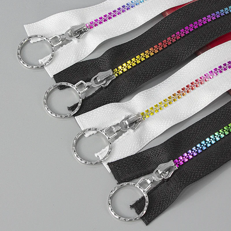5#15/20/30/40/50/60CMOpen-end Resin Zipper For Sewing Jackets Coat Down Multi-color Teeth Zippers Zip for DIY Garment Acc - купить по