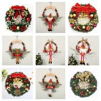 christmas wreath artificial pinecone red berry garland hanging ornaments front door wall decorations merry christmas tree wreath