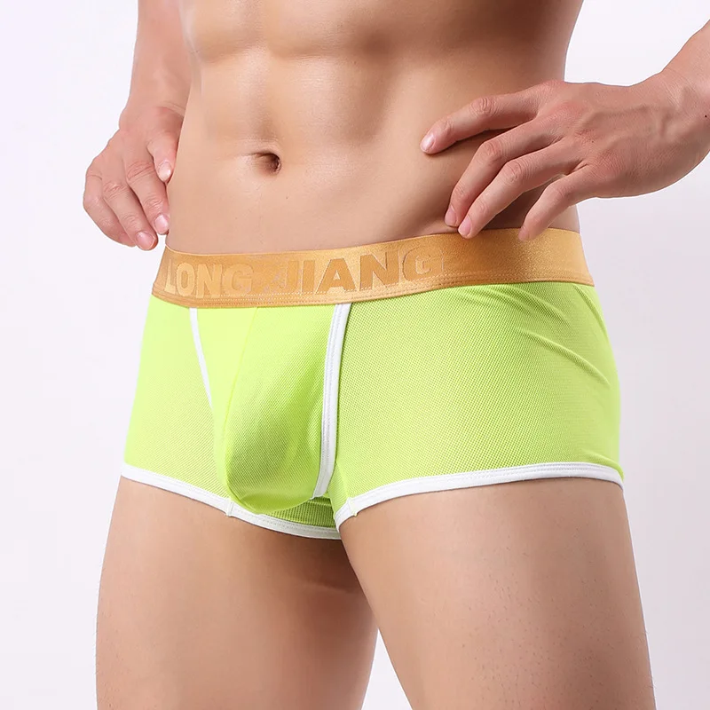 Sexy Men Boxer Soft Breathable Underwear Male Comfortable Ice Silk Panties Underpants Cueca Boxershorts Homme U Convex Shorts | Мужская