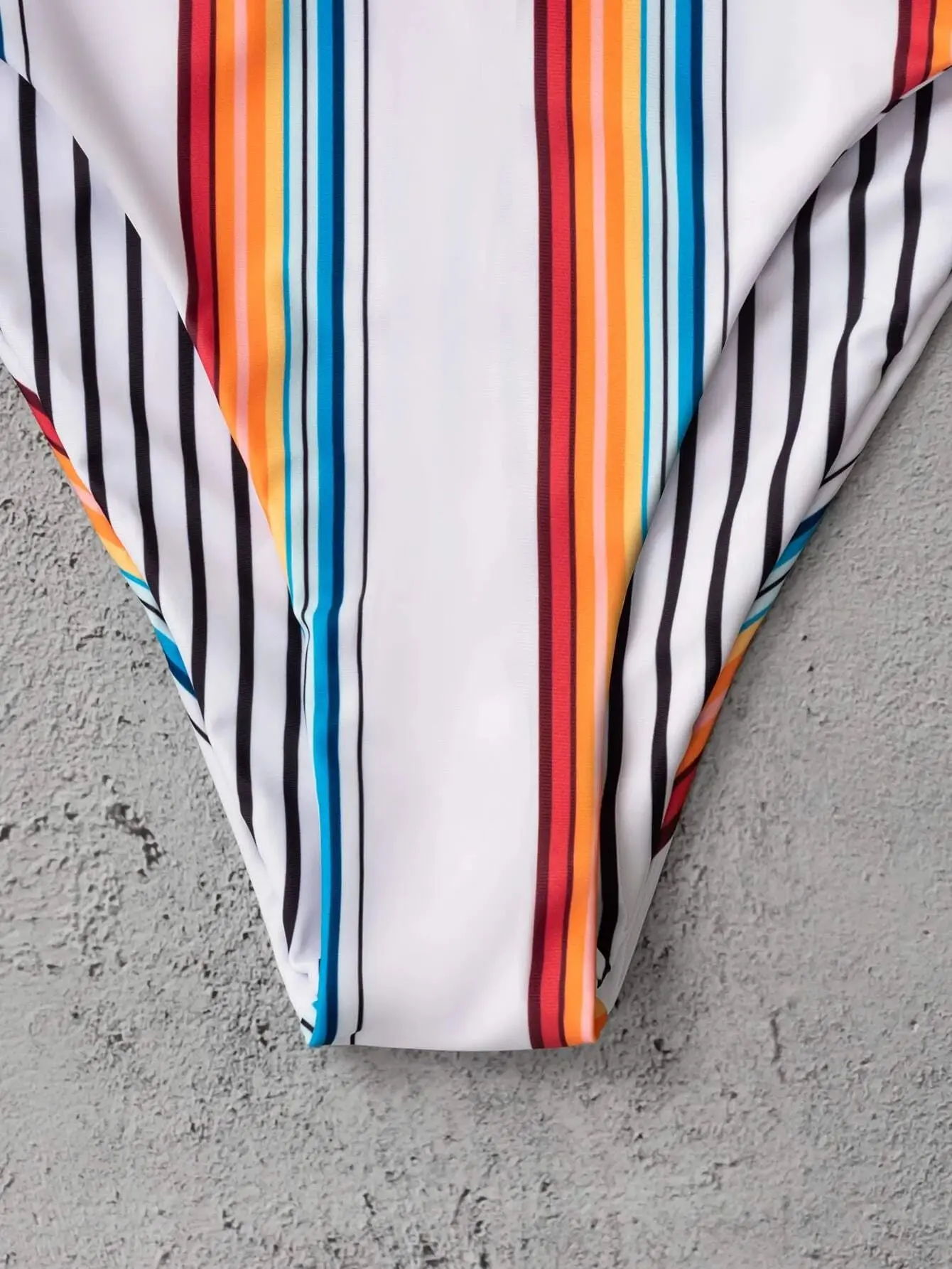 

2021 new ladies swimsuit women high waist striped sexy rainbow striped triangle Gini suit 2 piece set women