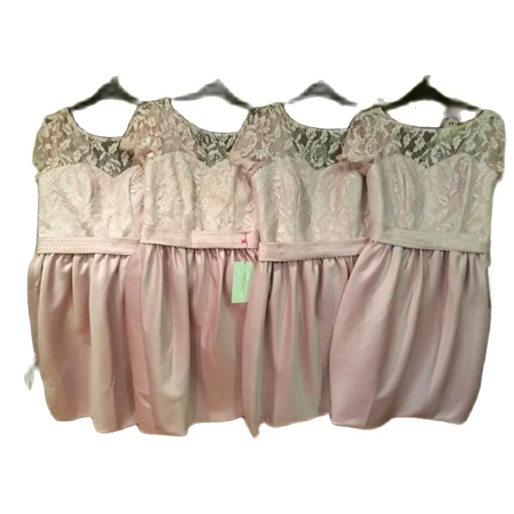 

Best Selling short Sleeve Lace Bridesmaid Dresses Knee Length Formal Gowns Elegant Maid Of Honor Dress