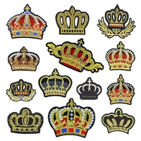 21pcspack crown patches embroidery for t shirt iron on appliques clothes jeans stickers badges diy hat bag decoration material