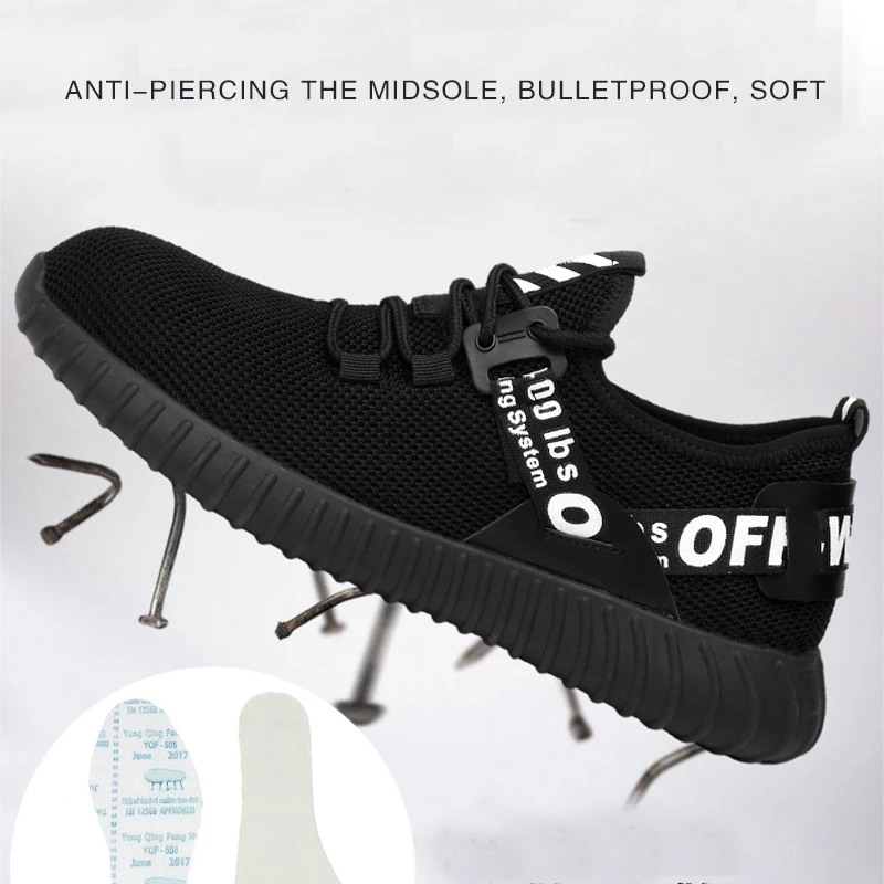 Мужская дышащая Рабочая защитная обувь мужские уличные противоскользящие