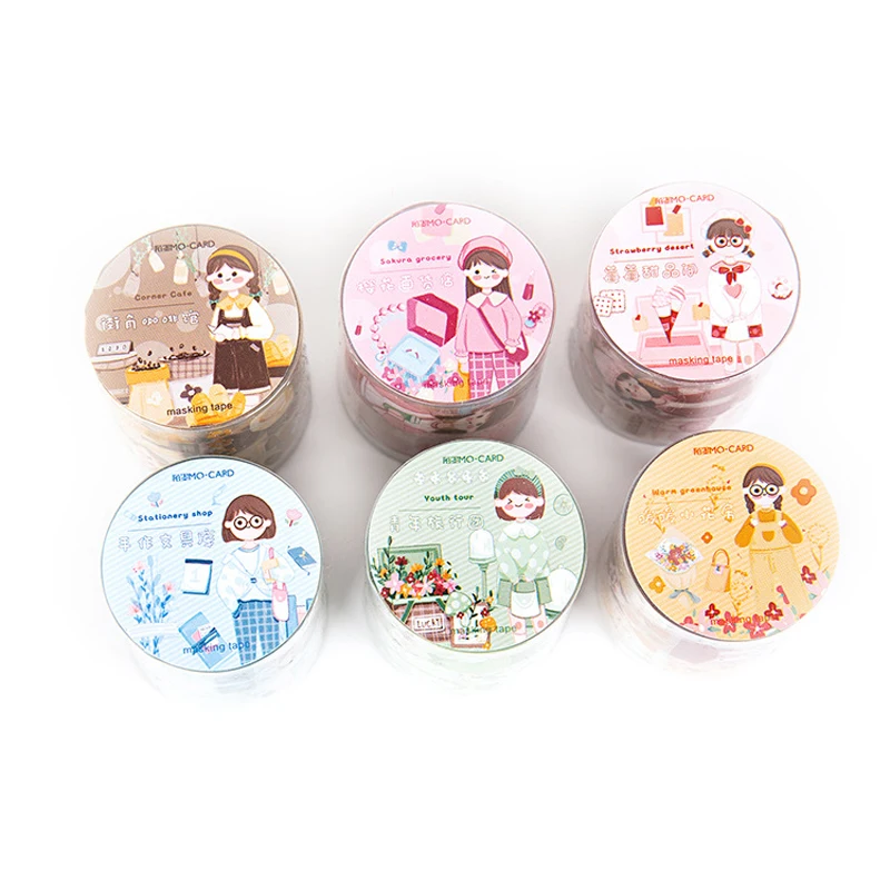 

Open A Small Shop Series Bullet Journal PET Washi Tape Adhesive Tape DIY Scrapbooking Sticker Label Transparent Masking Tape