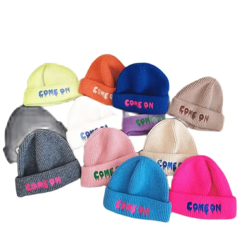 

Winter Women Girl Casual Knitted Hat Female Thick Warm Beanies Caps Letter Embroidery hip hop Skullies Skullcap