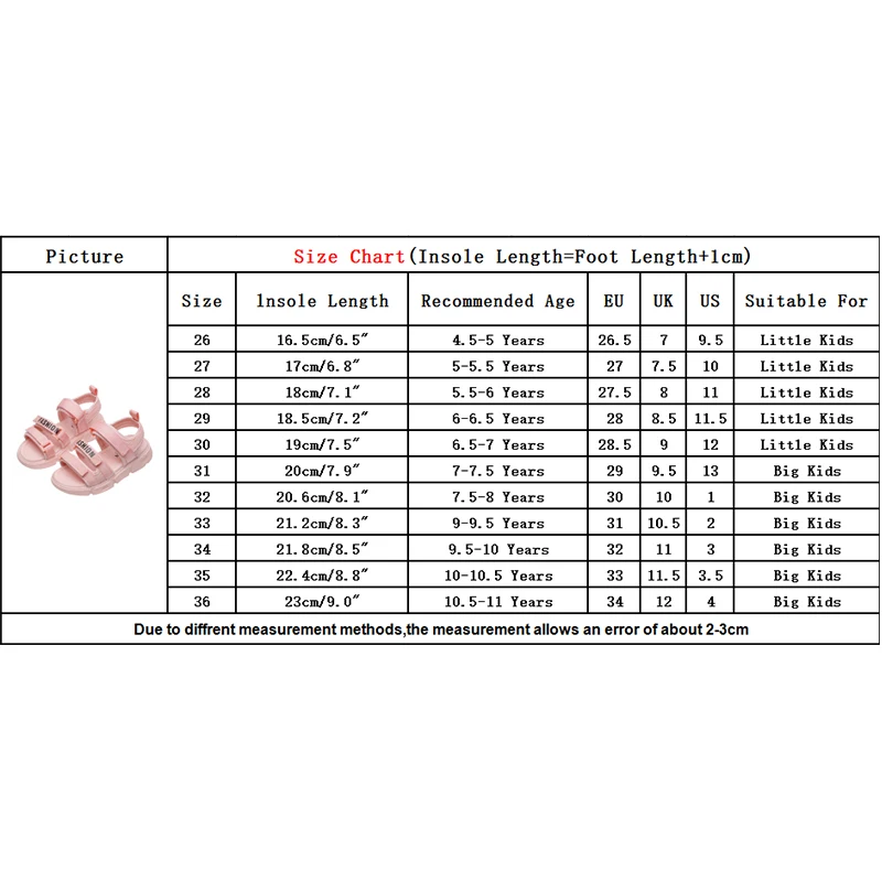 

Children Sandals Boy Girls Breathable Fashion Student Beach Shoes Kids Casual Letter Printed Non-slip Shoes Sneakers Size 26-36
