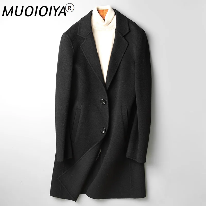 

MUOIOYIA Весна Осень 100% шерстяное пальто мужская длинная куртка корейские модные мужские пальто и куртки Erkek Mont 2022 B19N007096A KJ4276