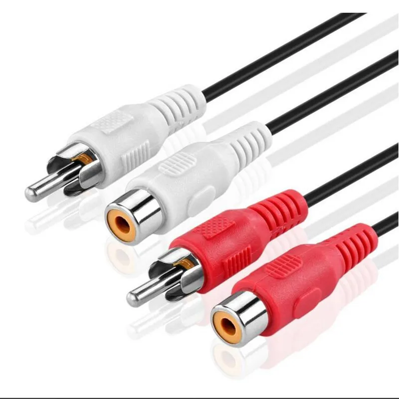 

Удлинительный кабель RCA (3 м) 2RCA аудио удлинитель адаптер кабель соединитель штекер-гнездо двойной красный/белый разъем