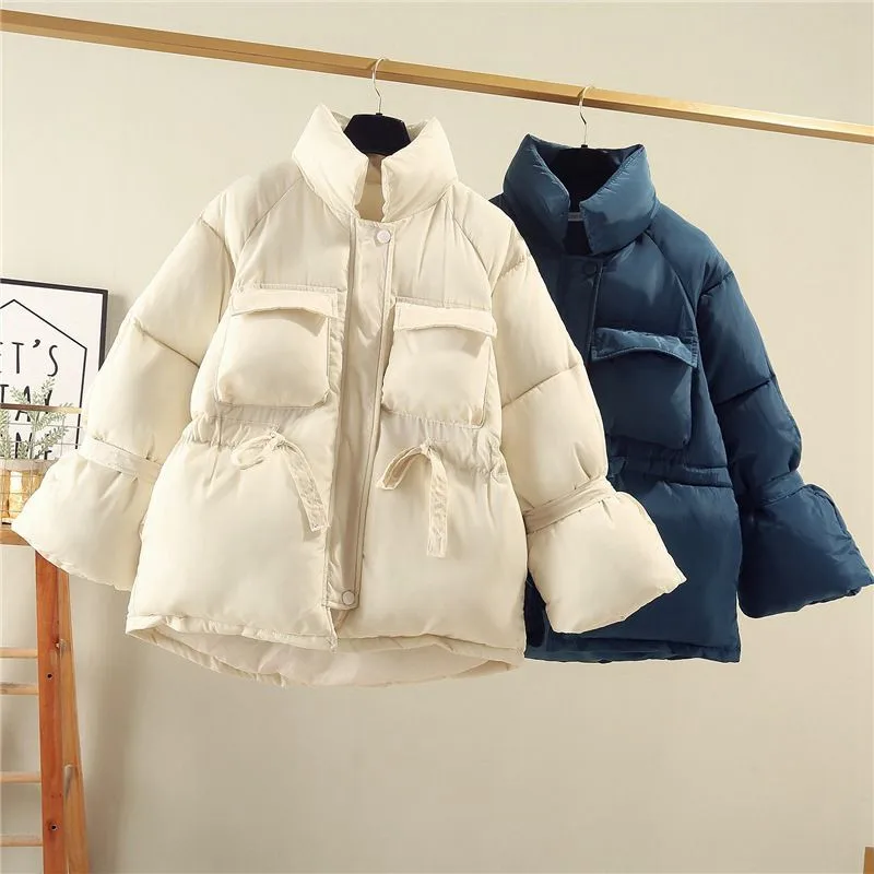 Большие размеры свободная Утепленная зимняя куртка Женская парка Теплое