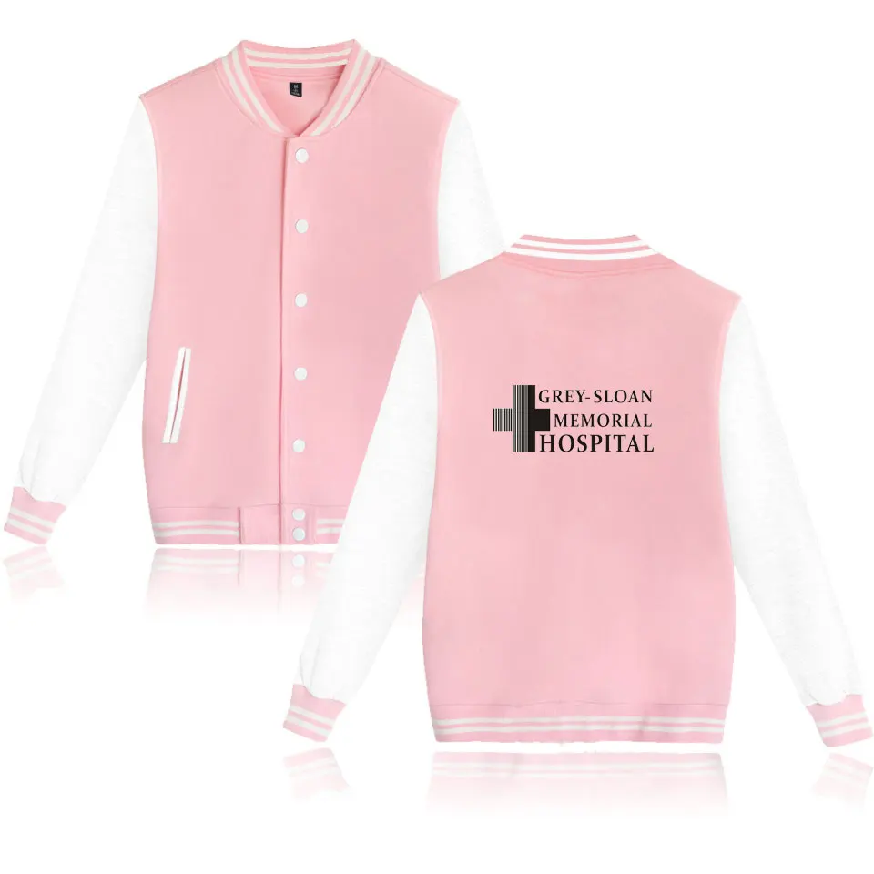

Grey-Sloan Memorial Hospital Baseball Jackets Gray's Anatomy Jackets Sweatshirt Boys/Girls Crewneck Sweatshirt Men/Women Clothes