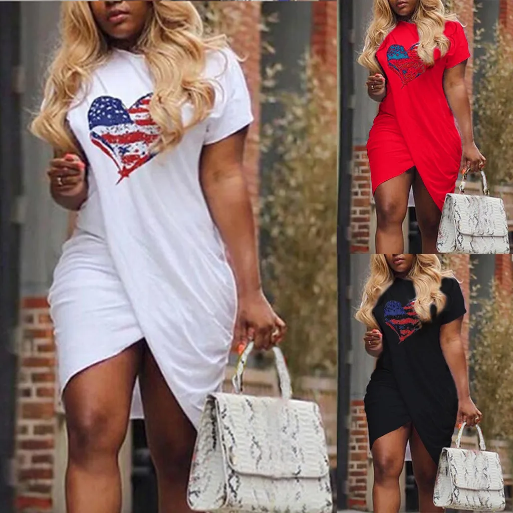 2019 модное Горячее предложение дамское Повседневное платье с принтом в виде