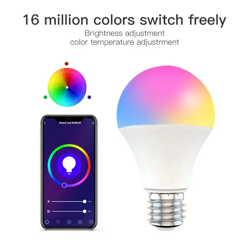 

1/2/5/10PCS Hot E27 Light 9W Zigbee Smart RGBCW LED Bulb Lamp for Tuya Smart Life APP Remote Control,Work with Alexa Google Home