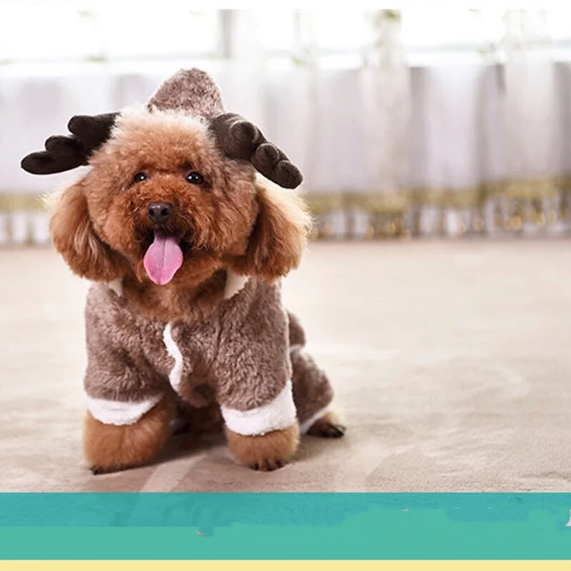 Papipet комбинезон для домашних питомцев С Санта Клаусом и оленем рождественский костюм щенка зимний детей