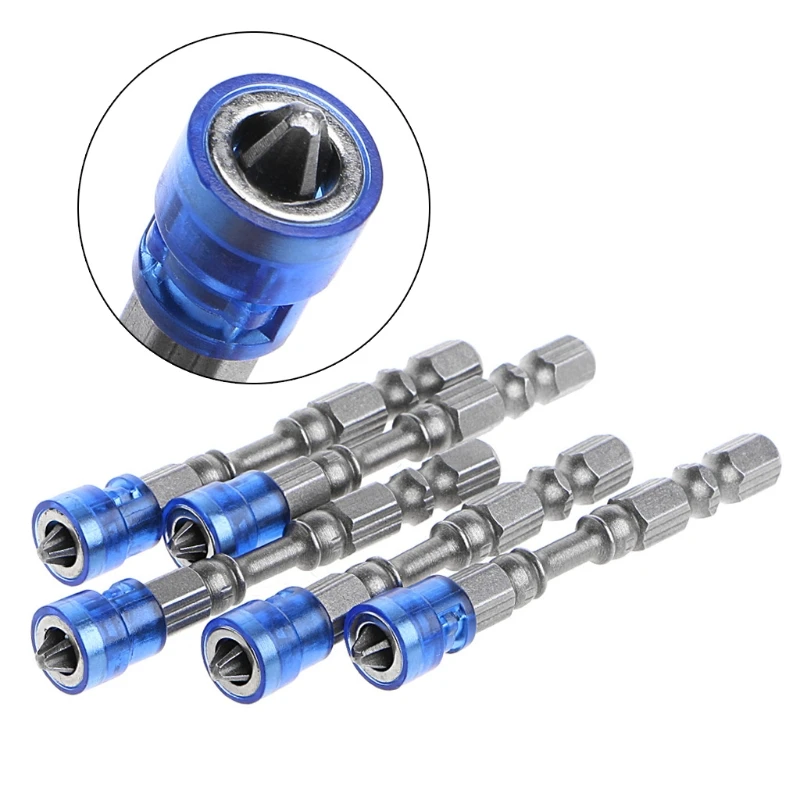 5 Pcs 65mm Anti Slip Electric Hex Magnetic Screwdriver S2 PH2 Single Head Bit Tool