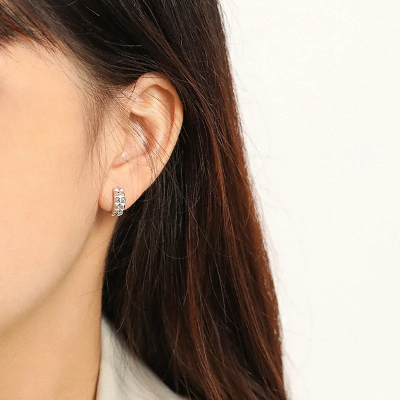 

Gear-shape Gold Earrings Gift For Women Sterling Silver Hoop Earring Minimalist Earings Irregular Trendy Earing Fine Jewellery