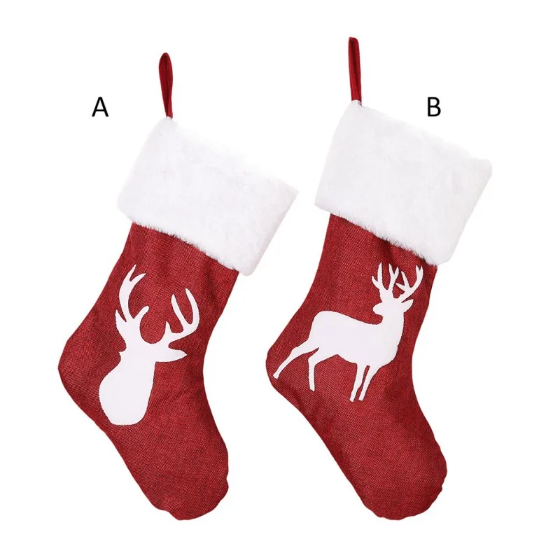 Классические красные и белые рождественские чулки подарочная упаковка