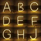 Романтический светодиодный светильник с буквами, декоративная неоновая вывеска для рекламы, логотипа, вечеринки, свадьбы, спальни, украшения дома, A-Z, 1-9, ночник s