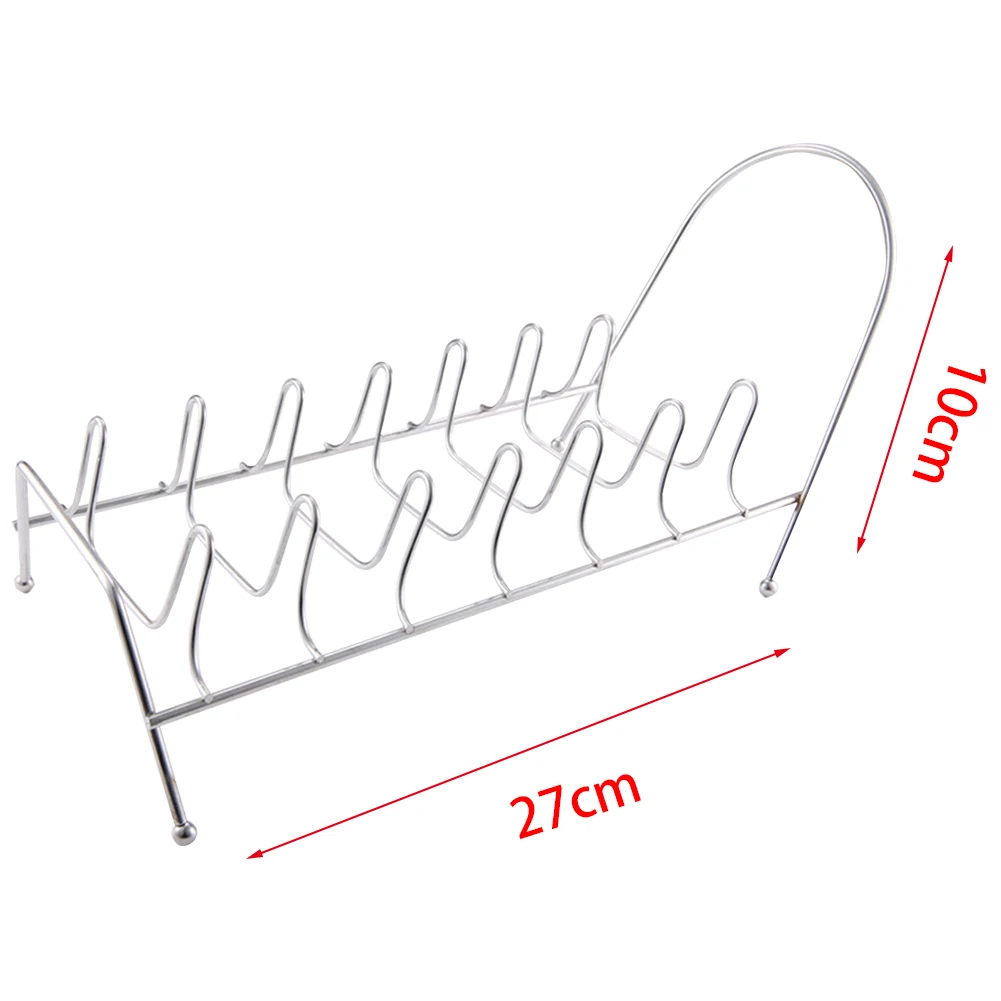 

Plates Countertop Sink 7 Slots Pot Lid Kitchen Dish Rack Shelf Drying Stand Holder Pan Draining Bowl Storage Stainless Steel