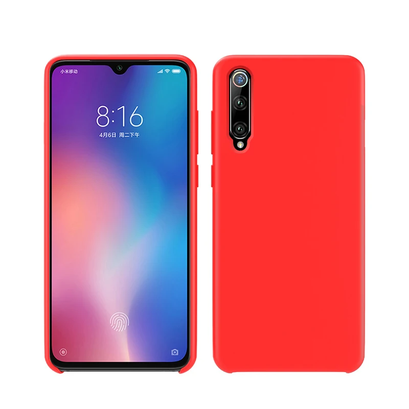 Для Xiaomi mi 9 чехол для телефона Жидкая силиконовая задняя крышка защитный чехол для Xiaomi mi 9 8 для Red mi Note 8 7 Pro защитный чехол - Цвет: Красный