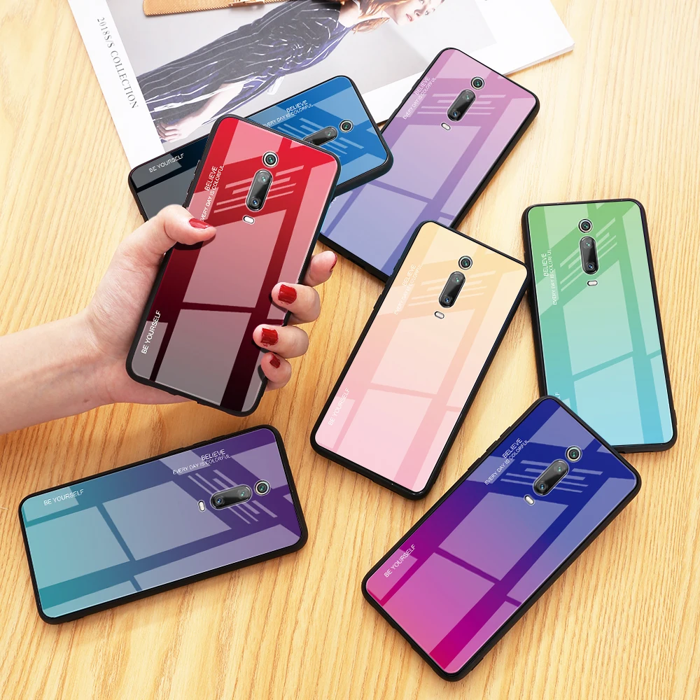 Glass Case For Redmi K30 K20 Pro Gradient Tempered on Xiaomi Note 7 Note7 Full Protection |