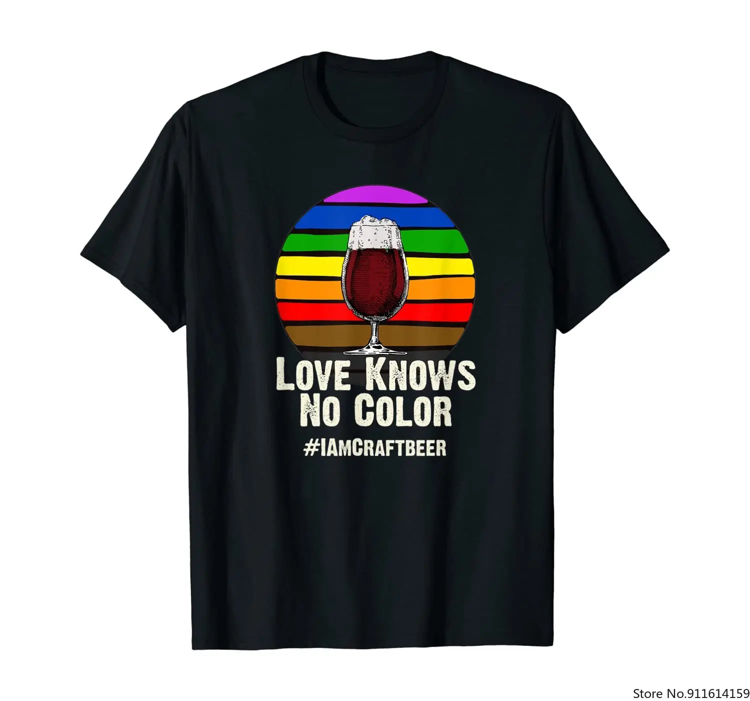 Футболка с надписью Love Knows No Color Craft Beer Pride Gift|Мужские футболки| |