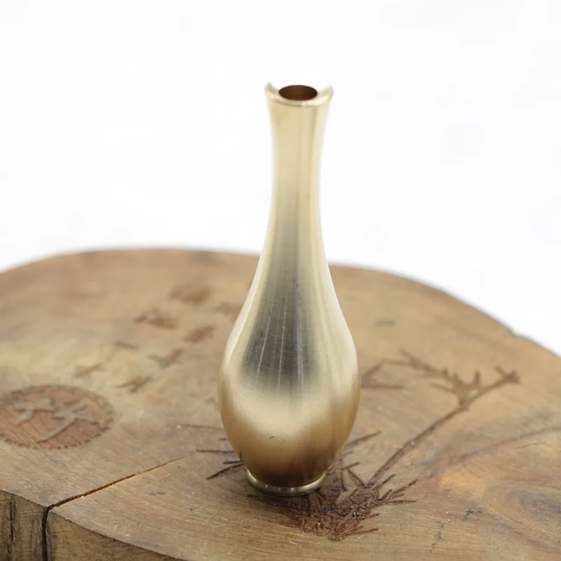 Новинка миниатюрная креативная ваза из чистой меди украшение для стола Медная