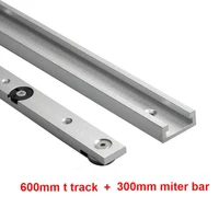 1 set aluminum alloy miter track and miter bar slider table saw woodworking tool 600mm300mm 600mm450mm