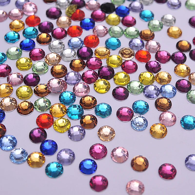 Разноцветный круглый светильник 3D Стразы из смолы стразы с плоской спинкой для